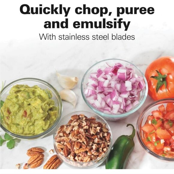 Hamilton Beach 3-Cup Stack & Press Food Chopper- Grey - Picture 4 of 15